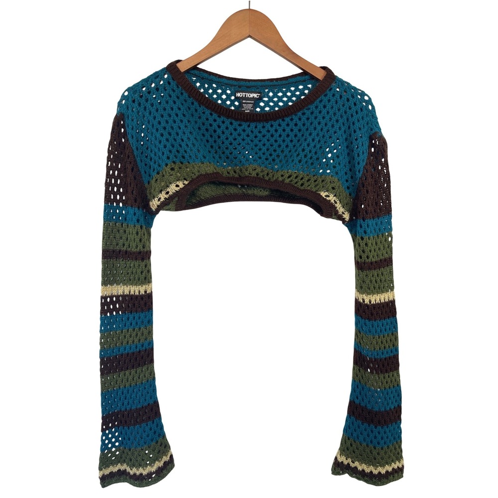 Hot Topic Fairy Shrug Sweater Striped Cropped M Whimsical Grunge Indie Alt Y2K